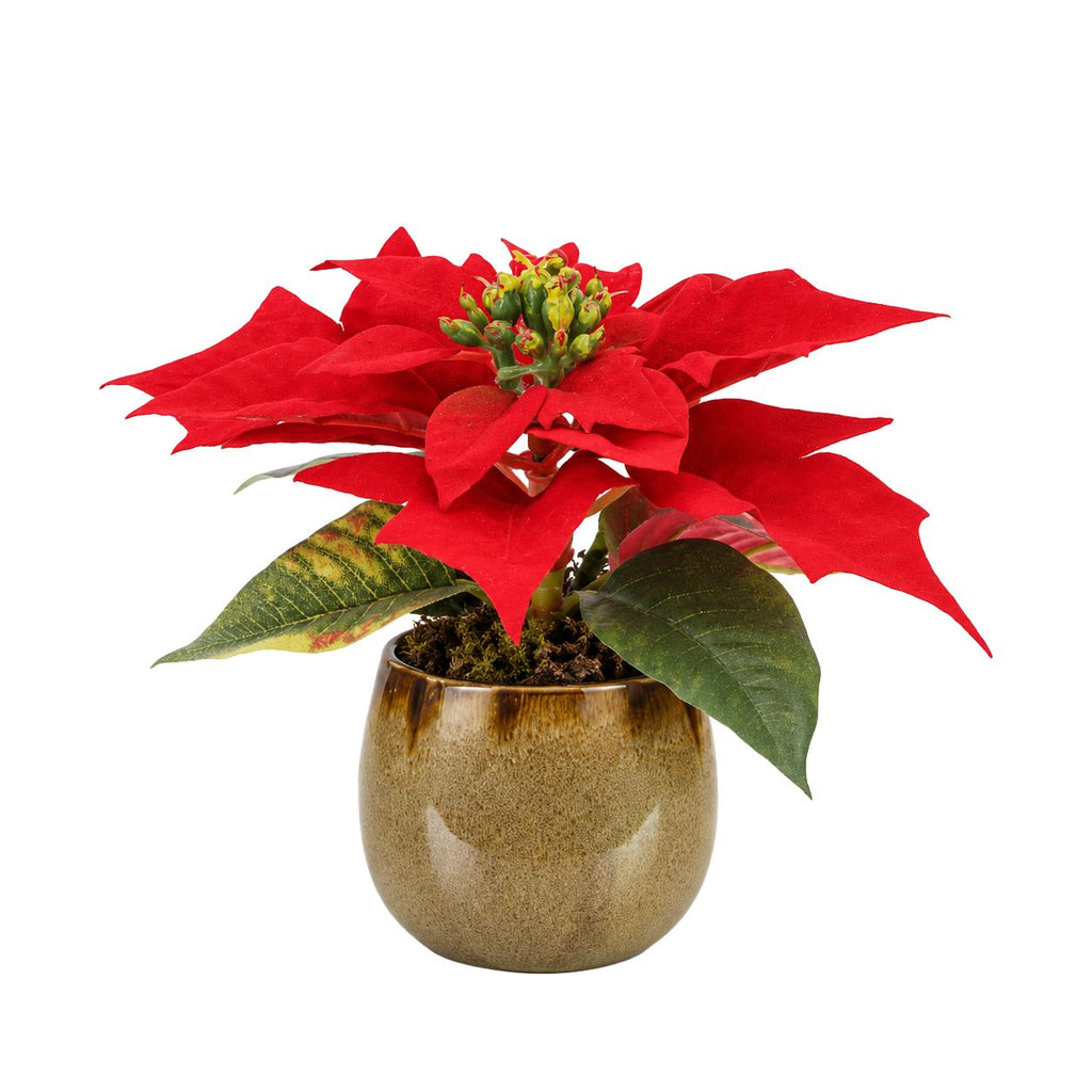 Mini kerstster Poinsettia kunstplant 10cm