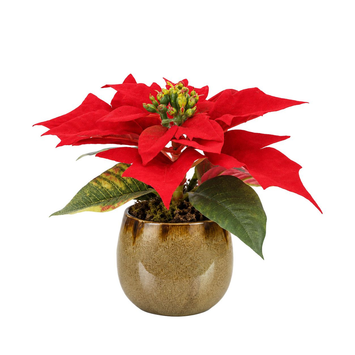 Mini kerstster Poinsettia kunstplant 10cm