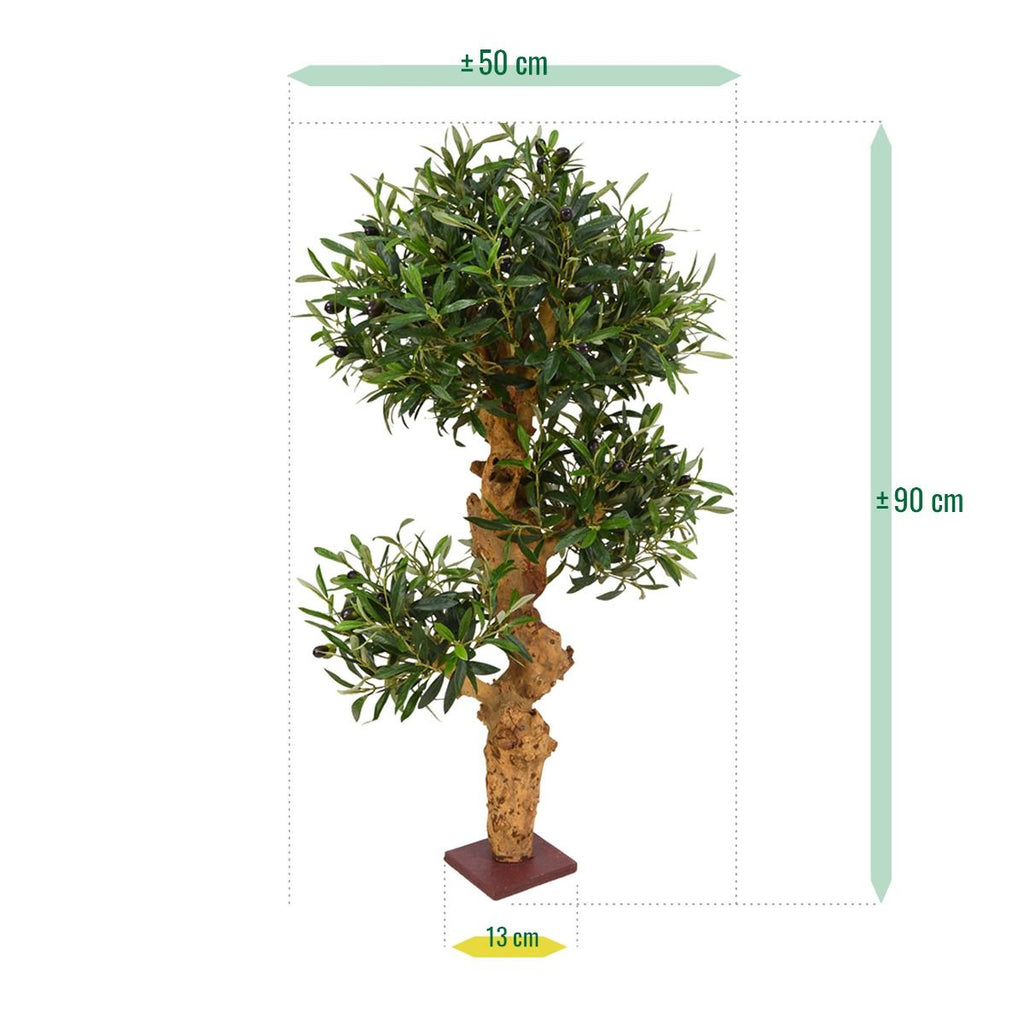 Olijf Bonsai kunstboom op voet 90cm