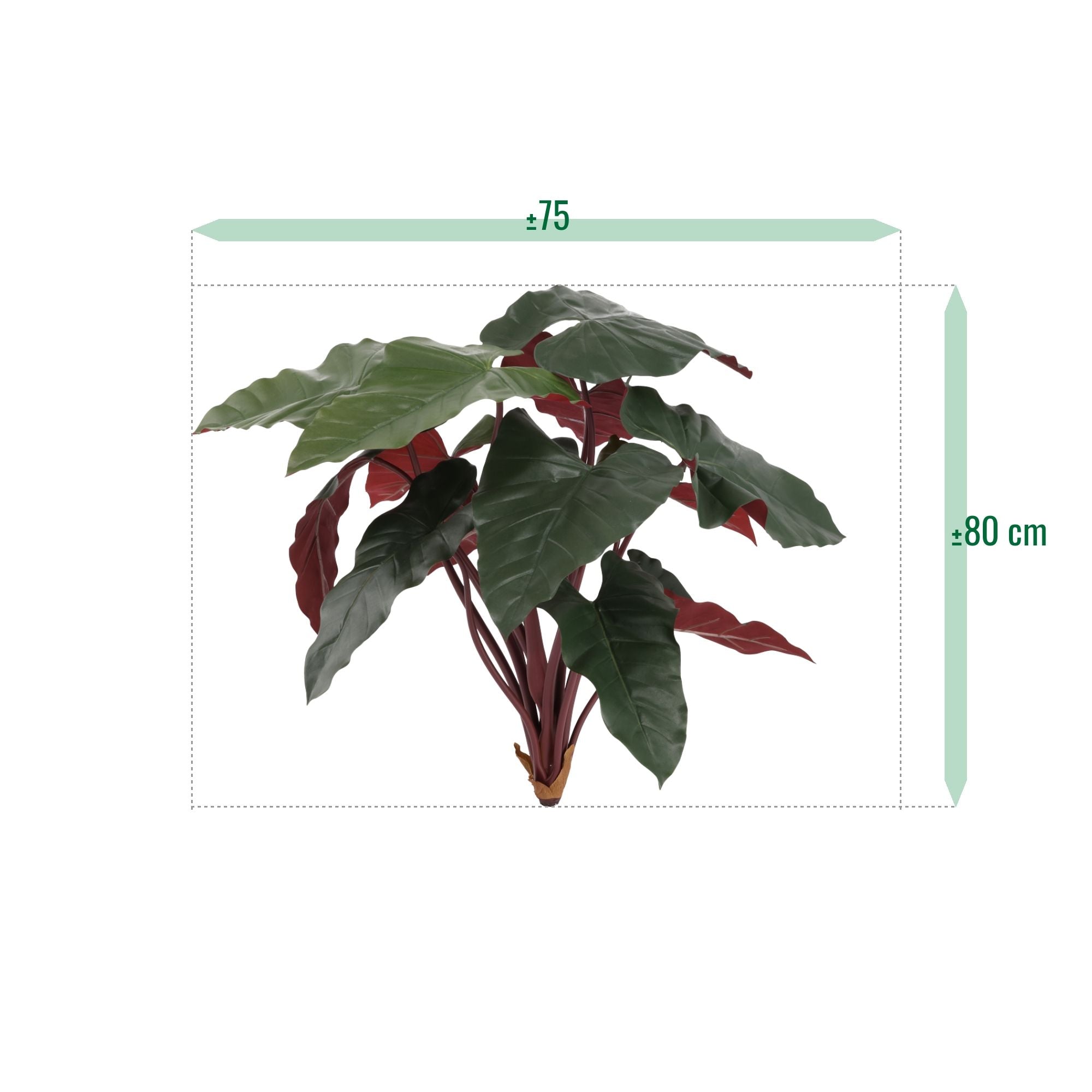 Philodendron kunstplant Deluxe 80cm Burgundy