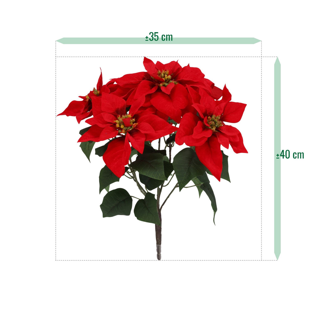 Poinsettia kerstster kunstplant 40cm zonder kweekpot