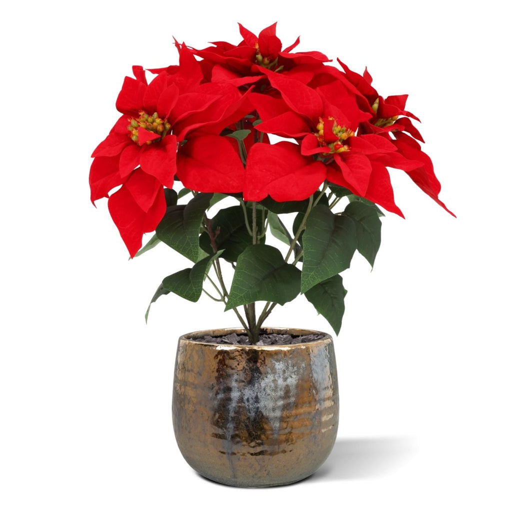 Kerstster Poinsettia kunstplant 40cm in kweekpot