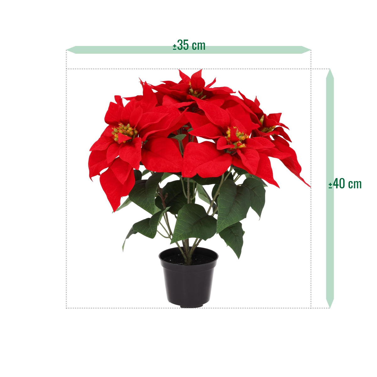 Kerstster Poinsettia kunstplant 40cm in kweekpot